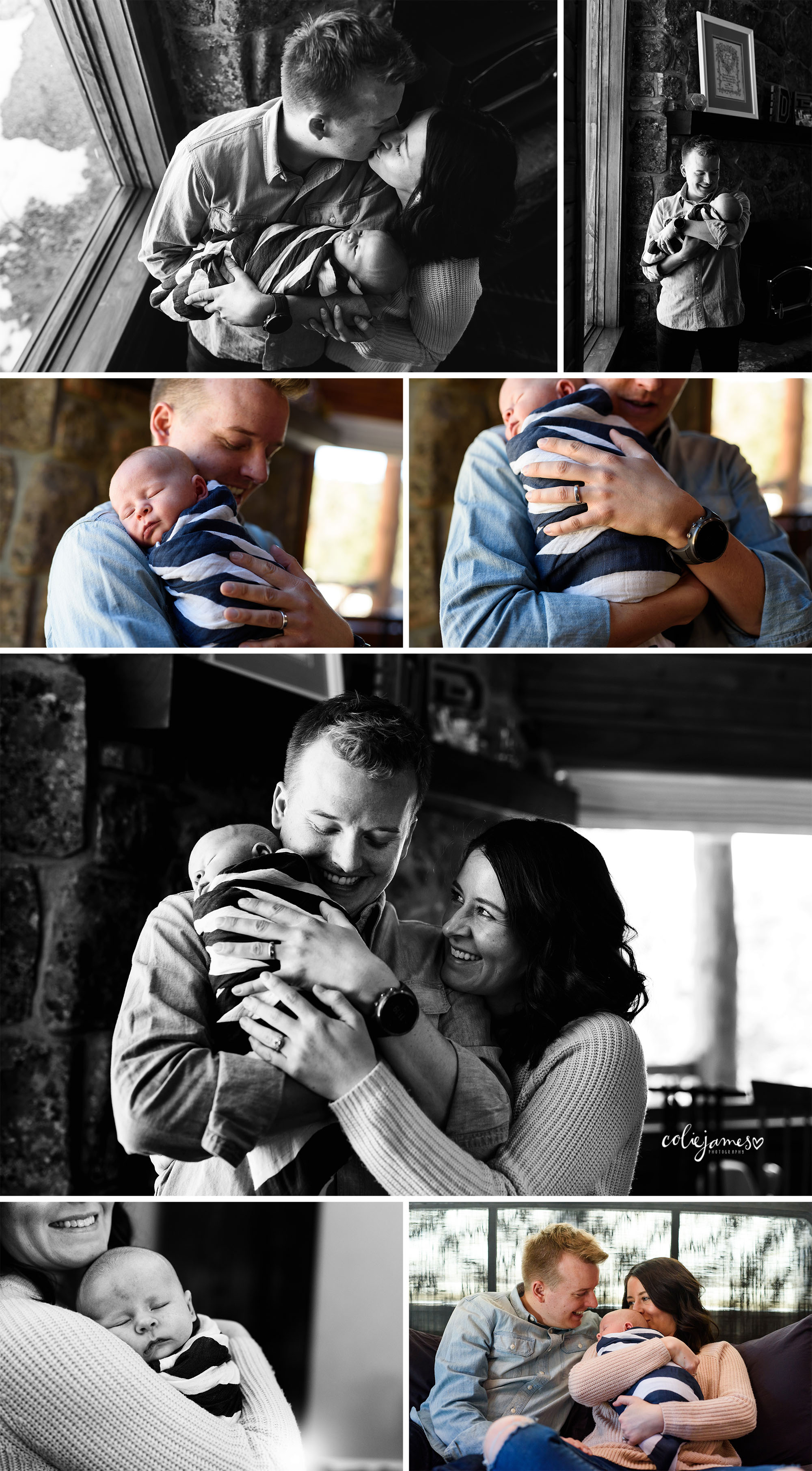 Nederland Colorado newborn photographer snuggles with baby boy