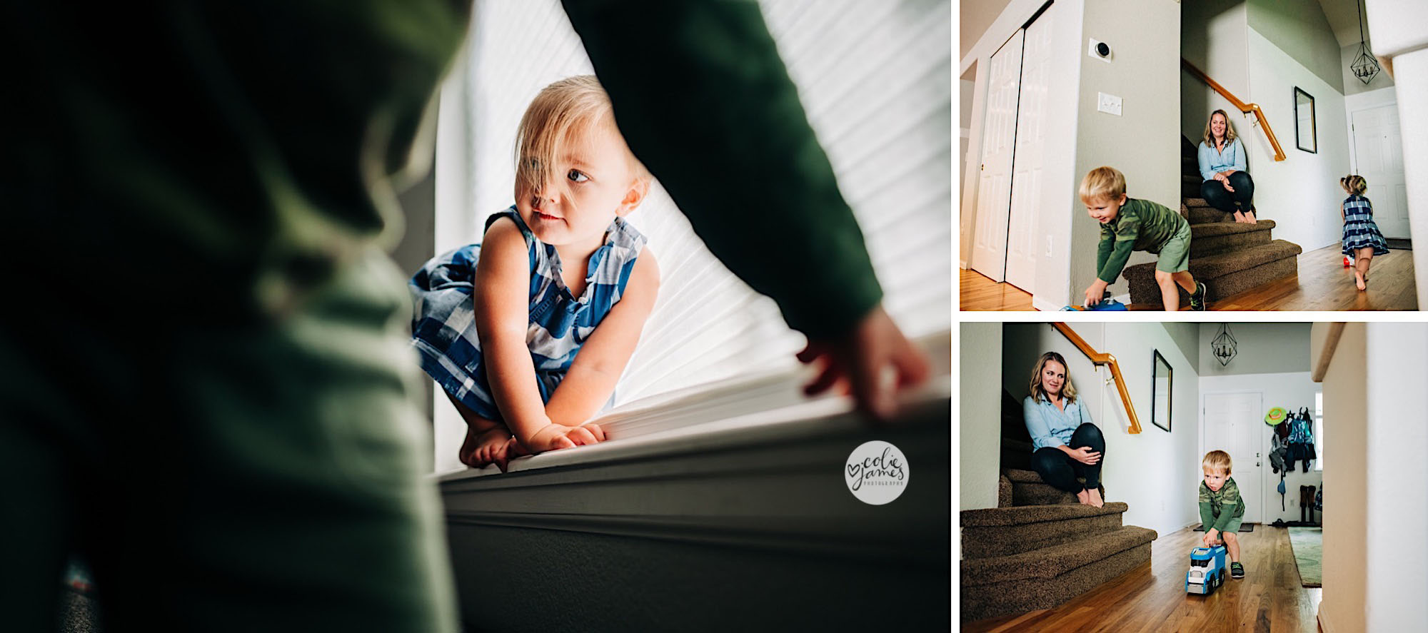 Erie Colorado Family Photographer Colie James siblings playing